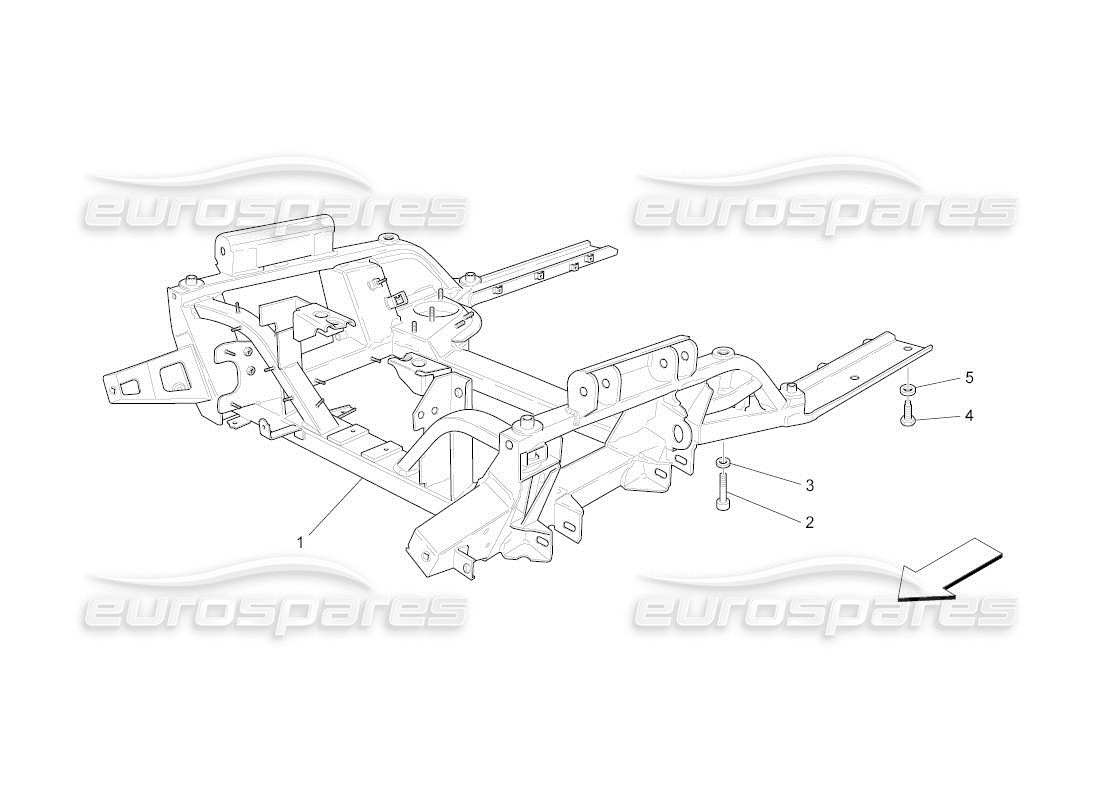 maserati qtp. (2011) 4.7 auto schema delle parti del sottotelaio anteriore