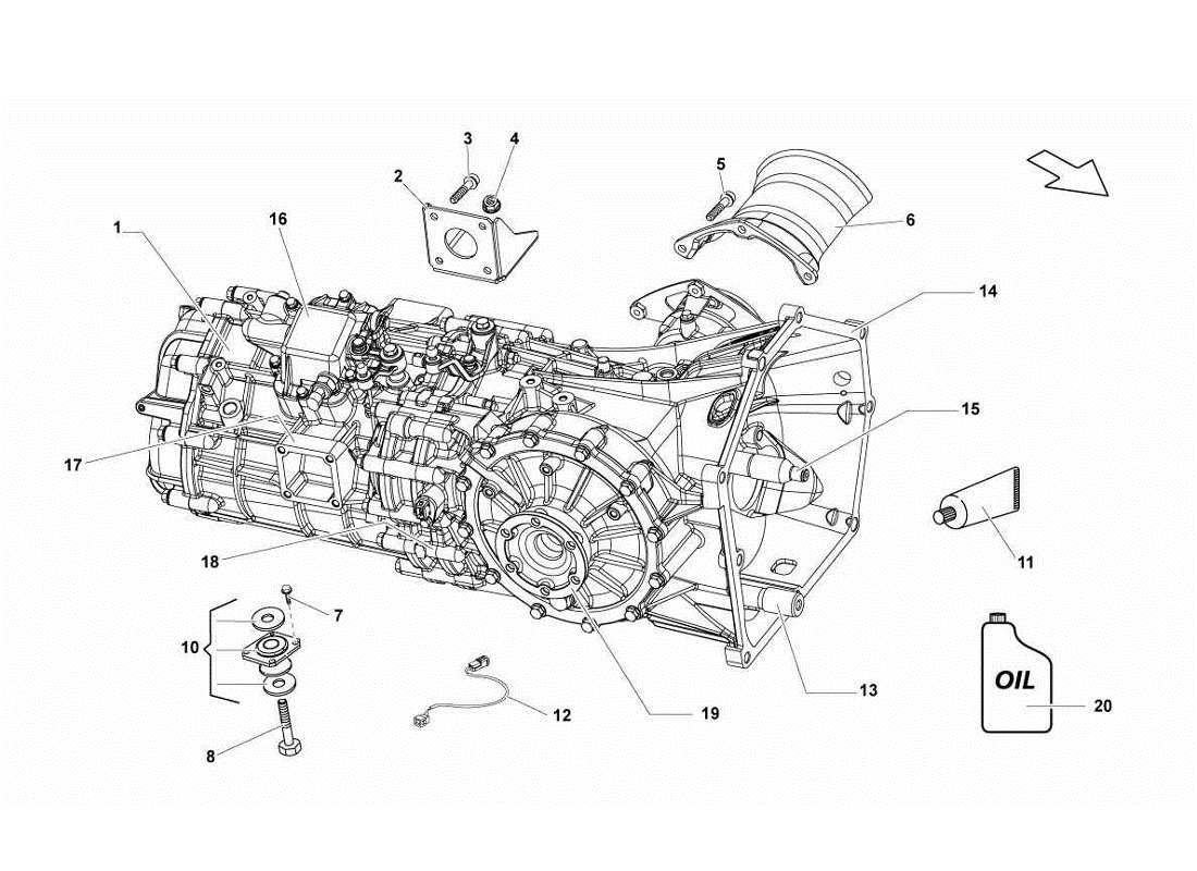 lamborghini gallardo lp560-4s update diagramma delle parti dell'assieme