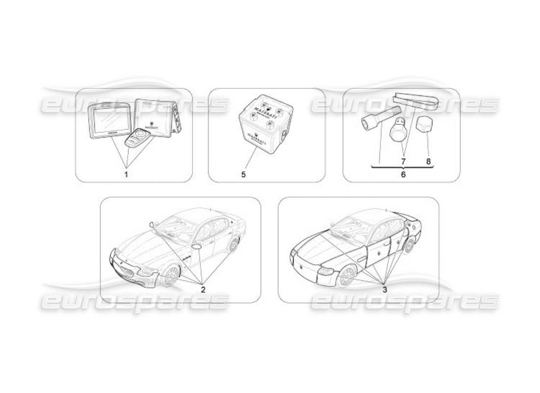 maserati qtp. (2005) 4.2 diagramma delle parti degli accessori aftermarket