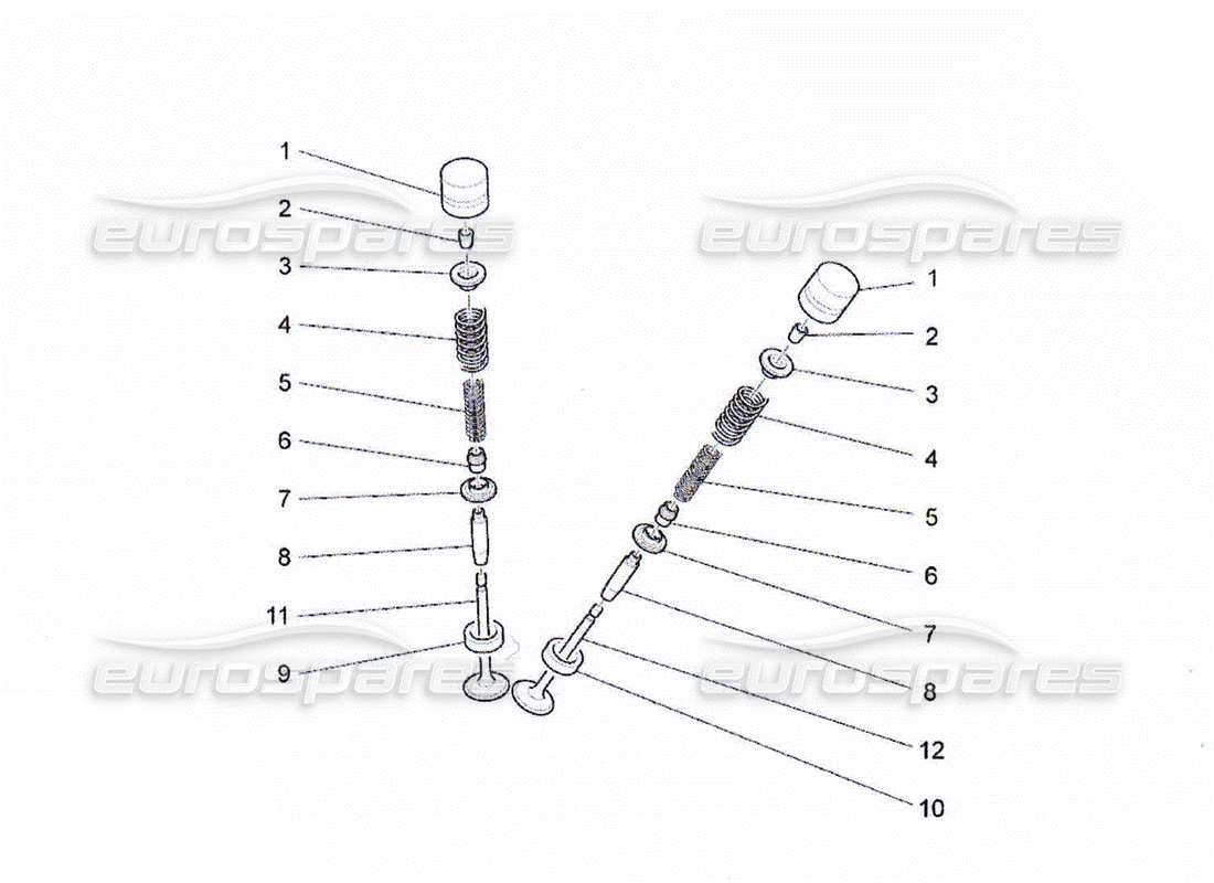 maserati qtp. (2010) 4.2 valvole diagramma delle parti