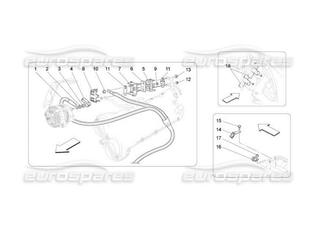 maserati qtp. (2005) 4.2 cablaggio principale diagramma delle parti