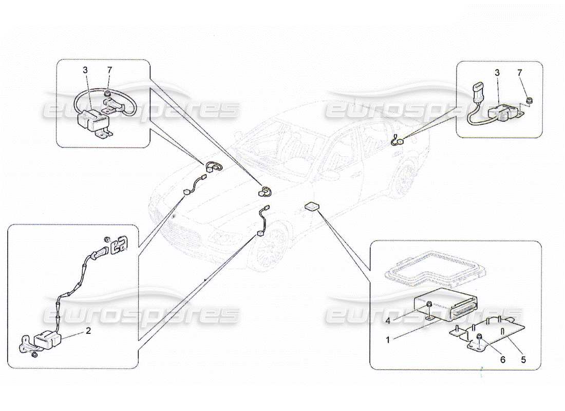 maserati qtp. (2010) 4.2 controllo elettronico (sospensione) diagramma delle parti