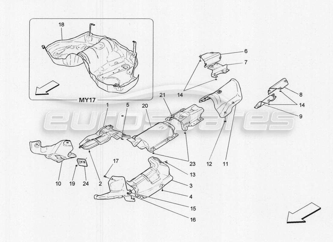 maserati qtp. v8 3.8 530bhp 2014 auto pannelli termoisolanti schema particolare