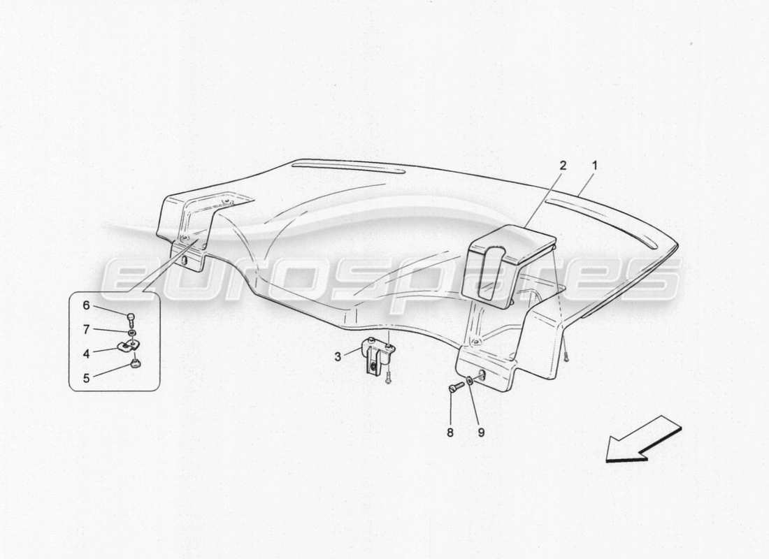 maserati granturismo special edition ripiano posteriore diagramma delle parti