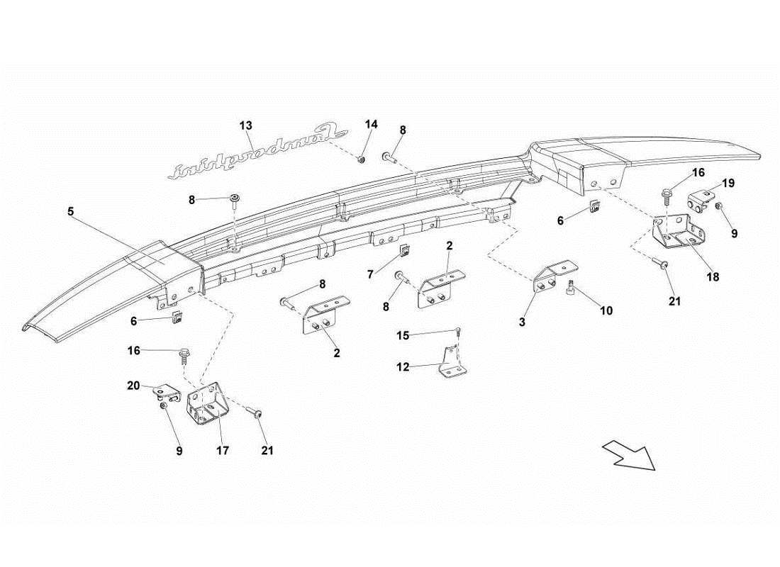 lamborghini gallardo lp570-4s perform pannello terminale posteriore diagramma delle parti