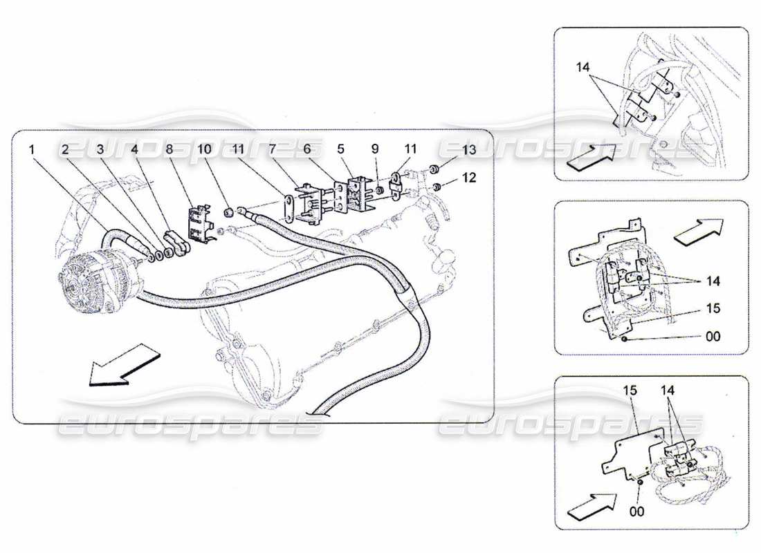 maserati qtp. (2010) 4.7 cablaggio principale diagramma delle parti