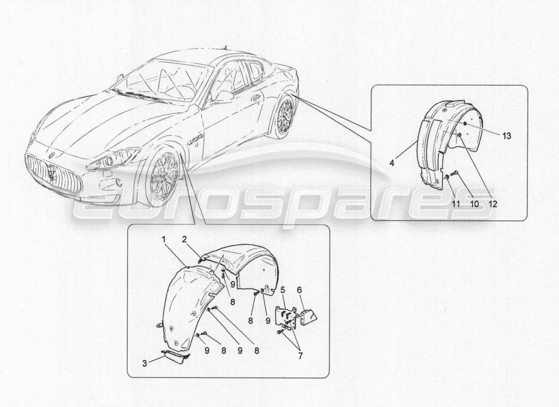 maserati granturismo special edition diagramma delle parti della timoneria e dei coperchi