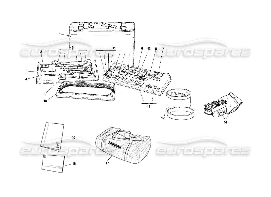 ferrari 348 (2.7 motronic) attrezzatura degli strumenti diagramma delle parti