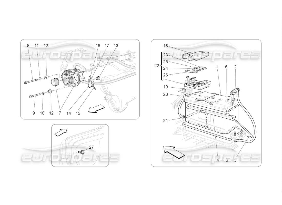 maserati qtp. (2006) 4.2 f1 diagramma delle parti di generazione e accumulo di energia