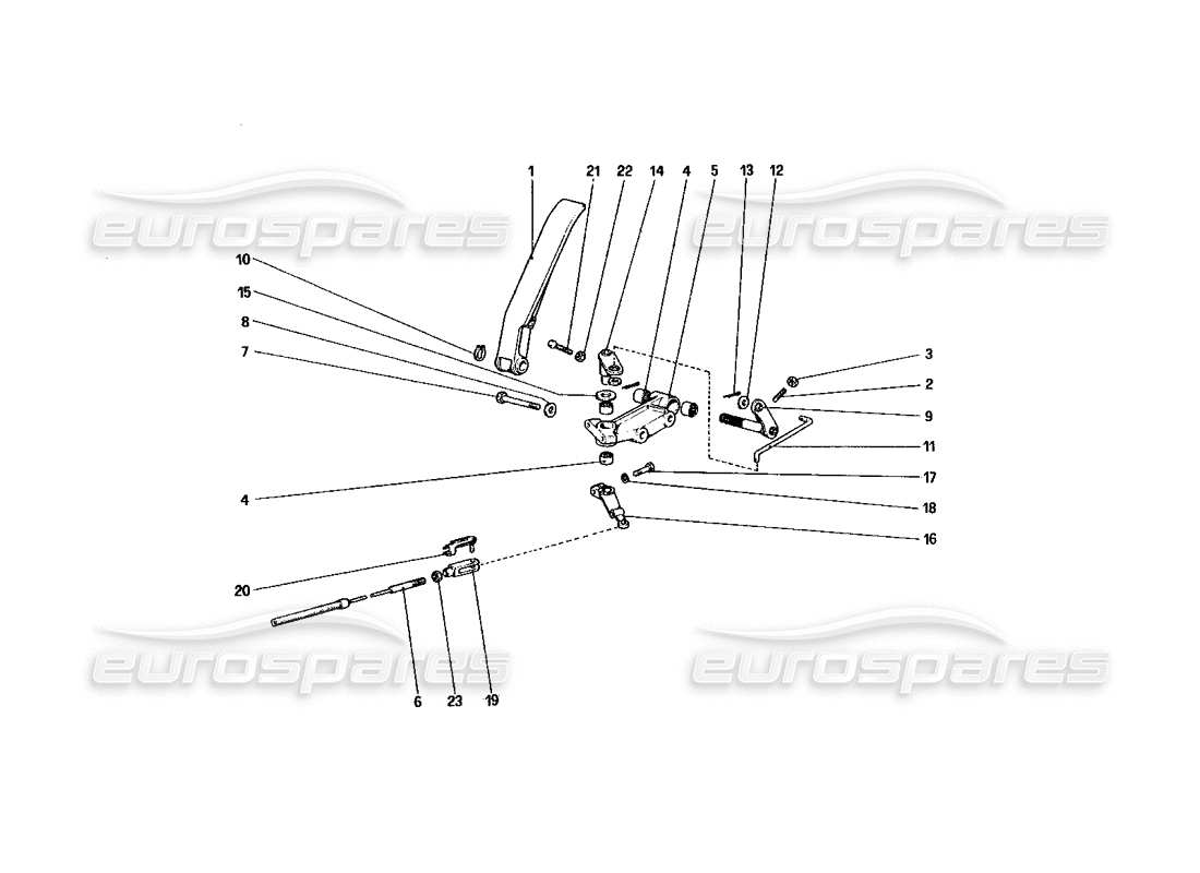 ferrari 328 (1985) comando acceleratore (varianti per versione rhd) diagramma delle parti