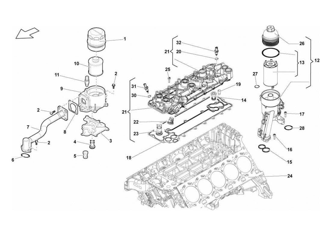 lamborghini gallardo lp560-4s update schema delle parti filtro olio