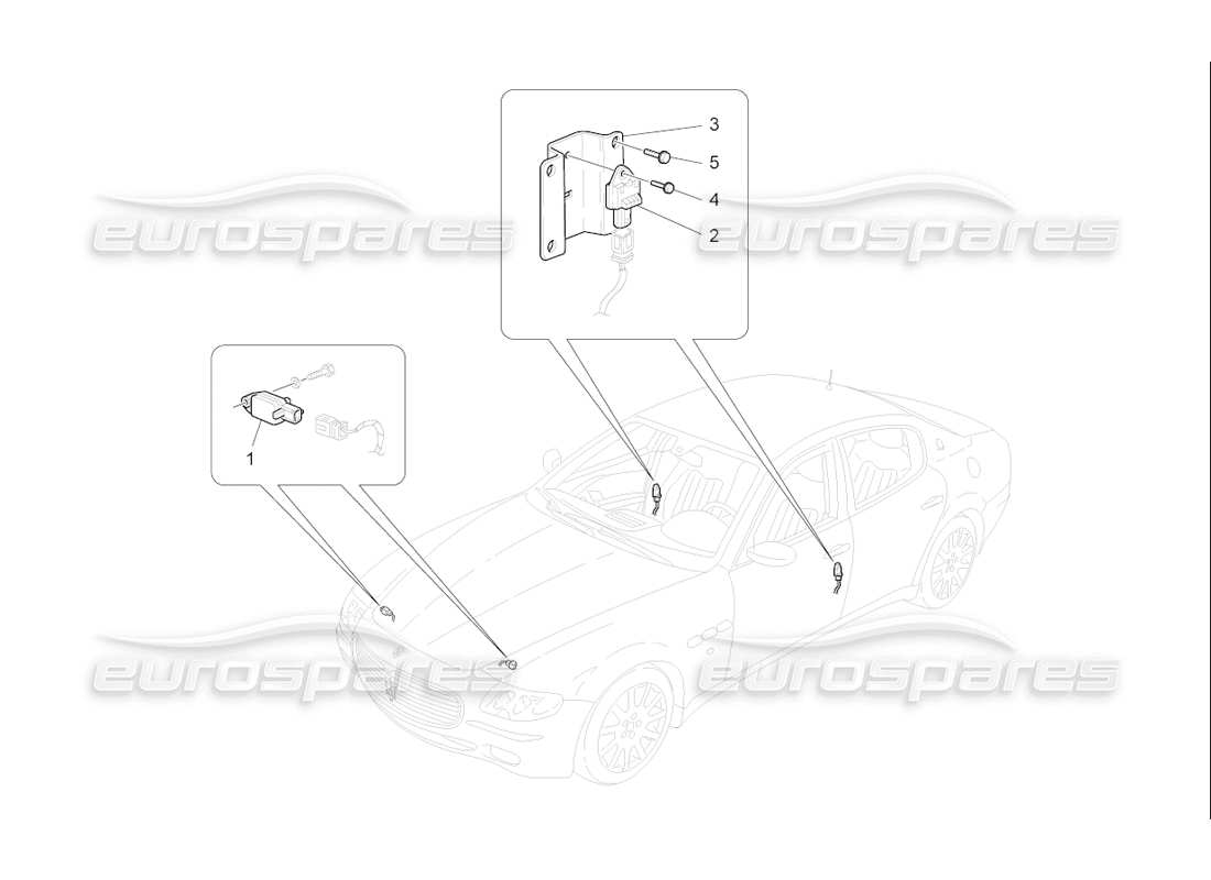 maserati qtp. (2006) 4.2 f1 sensori d'urto diagramma delle parti