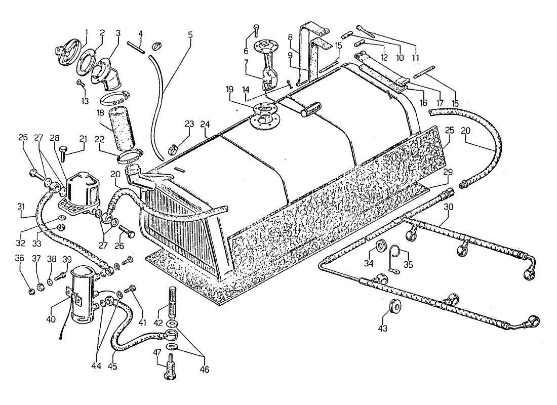 lamborghini jarama impianto benzina diagramma delle parti