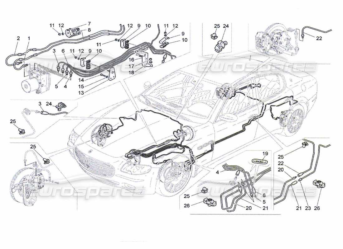 maserati qtp. (2010) 4.7 diagramma delle parti di linee