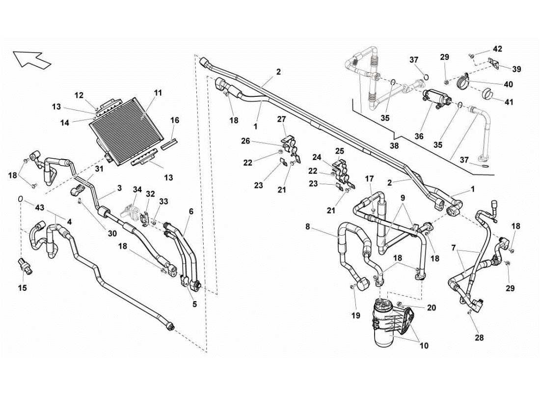 lamborghini gallardo sts ii sc diagramma delle parti del sistema di climatizzazione