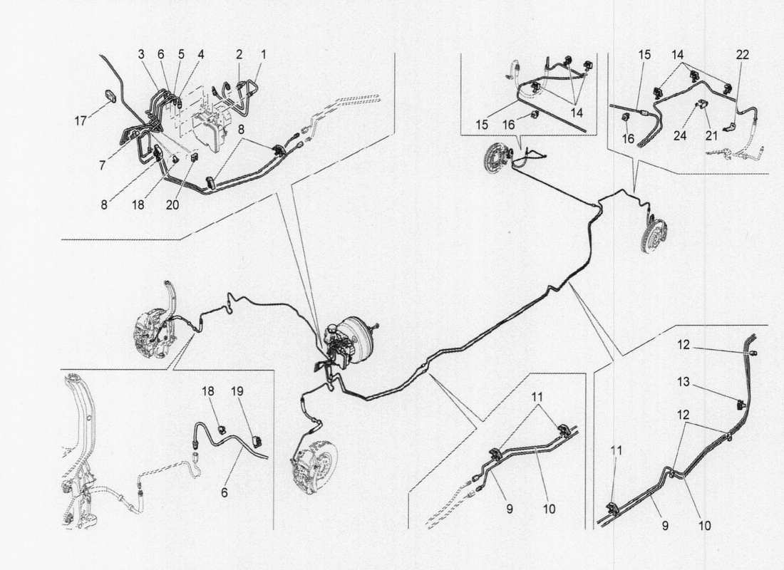 maserati qtp. v6 3.0 tds 275bhp 2017 diagramma delle parti di linee