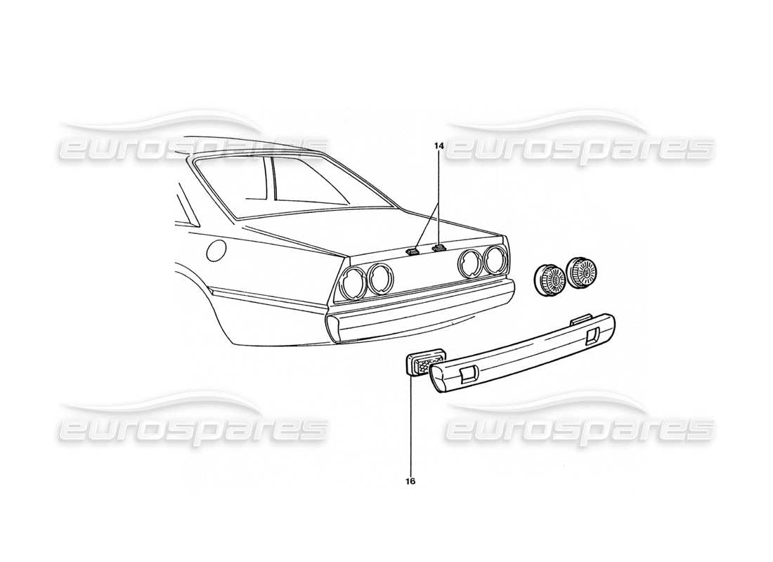 ferrari 400 gt / 400i (coachwork) fanali posteriori (variazioni) schema delle parti