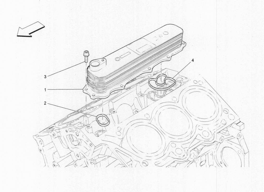 maserati qtp. v6 3.0 bt 410bhp 2015 diagramma delle parti dello scambiatore di calore