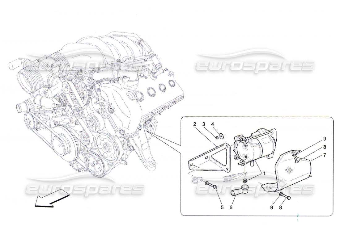 maserati qtp. (2010) 4.7 controllo elettronico: accensione motore diagramma delle parti