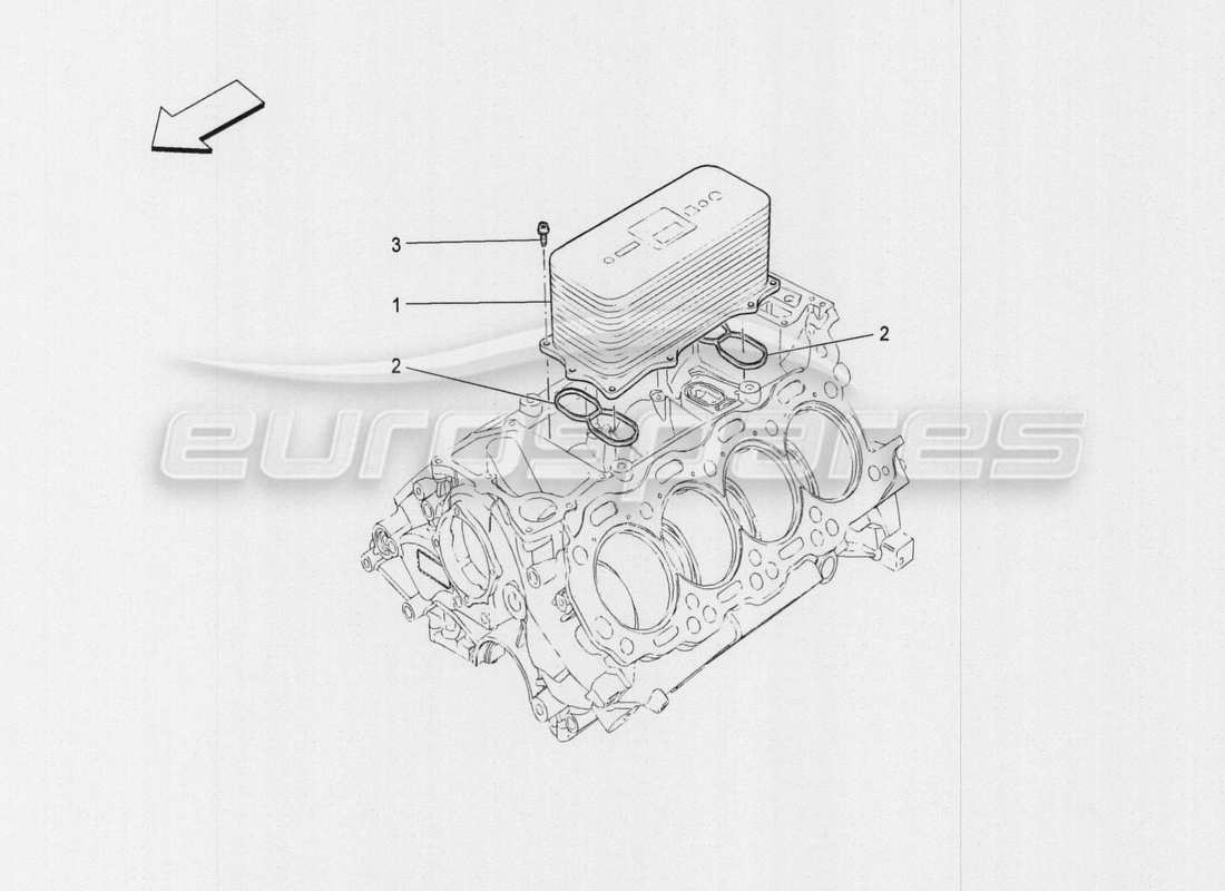 maserati qtp. v8 3.8 530bhp auto 2015 diagramma delle parti dello scambiatore di calore