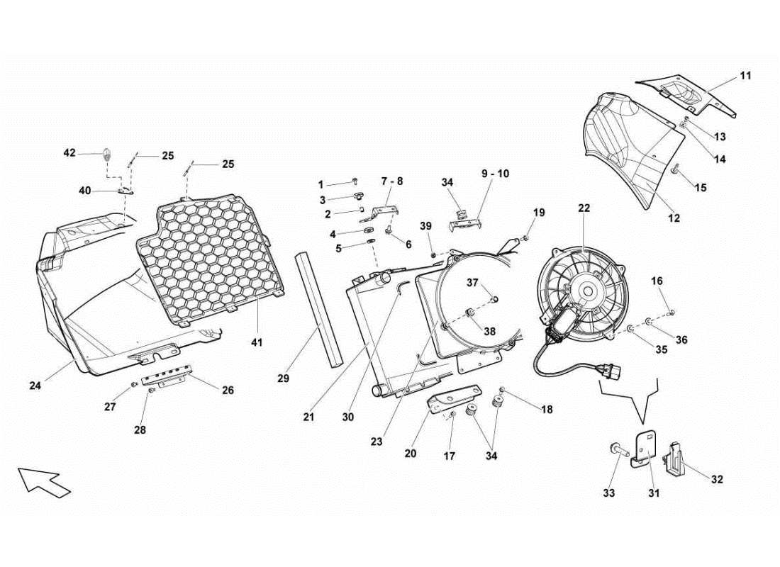 lamborghini gallardo sts ii sc diagramma delle parti del sistema di raffreddamento ad acqua