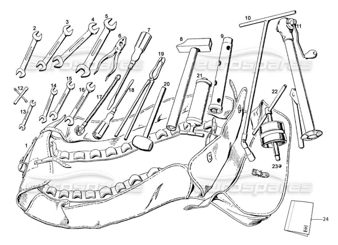 ferrari 250 gte (1957) strumenti normali diagramma delle parti