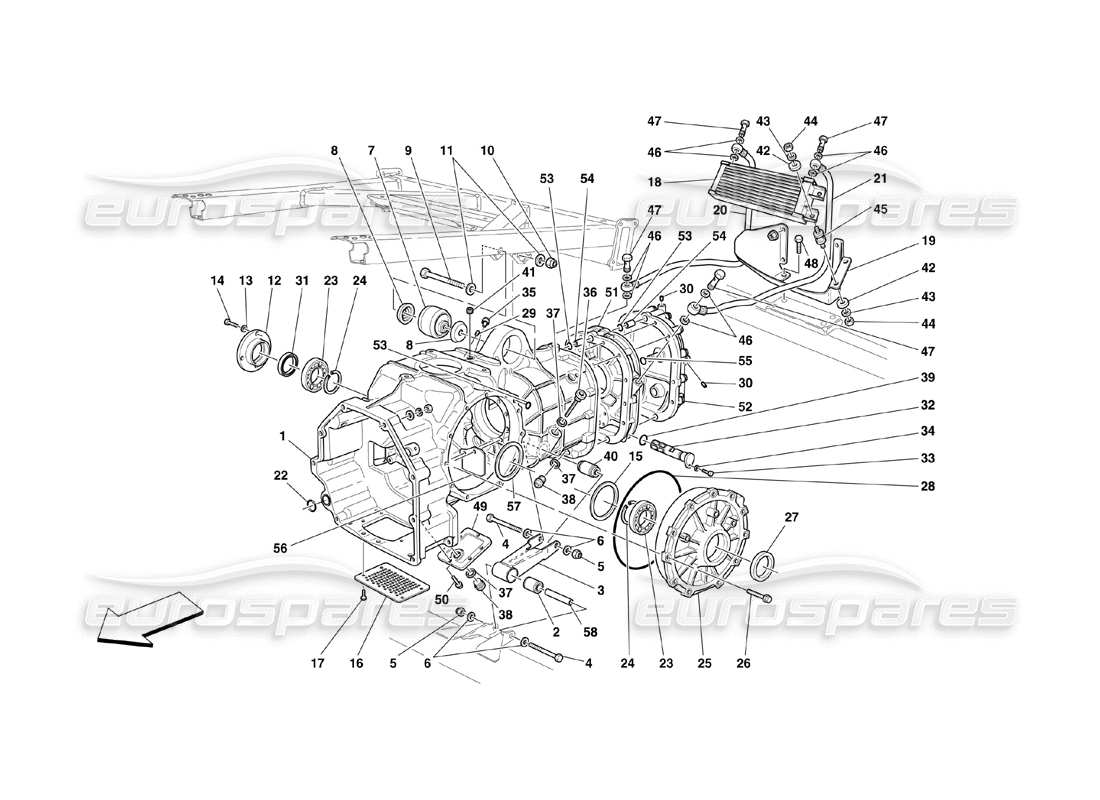 ferrari 360 challenge (2000) cambio - coperture diagramma delle parti