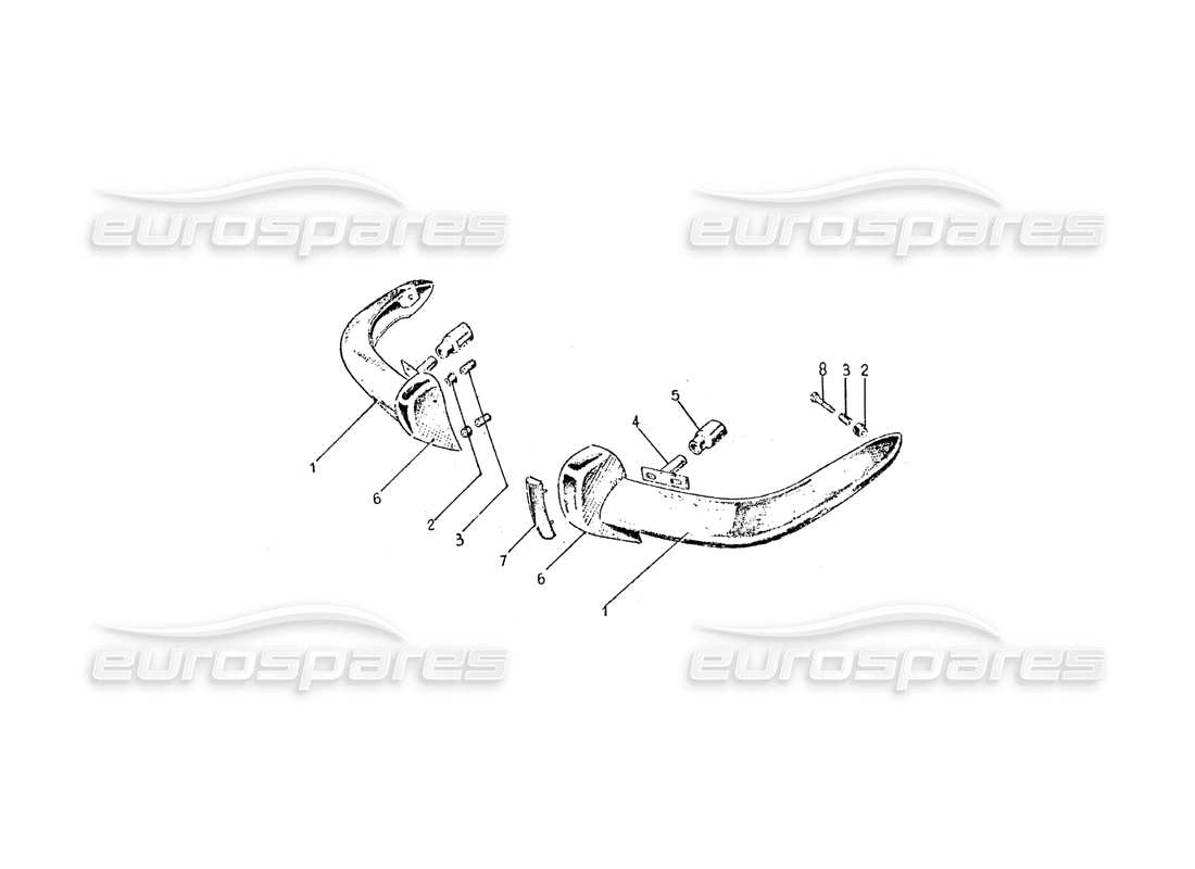ferrari 275 (pininfarina coachwork) gruppo parauti posteriore diagramma delle parti