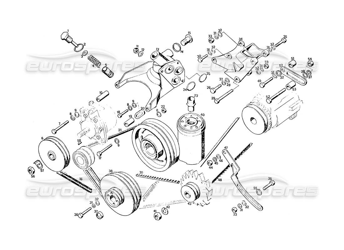 maserati khamsin cinghie e pulegge diagramma delle parti