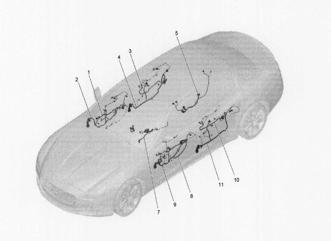 maserati qtp. v6 3.0 bt 410bhp 2wd 2017 schema delle parti del cablaggio principale