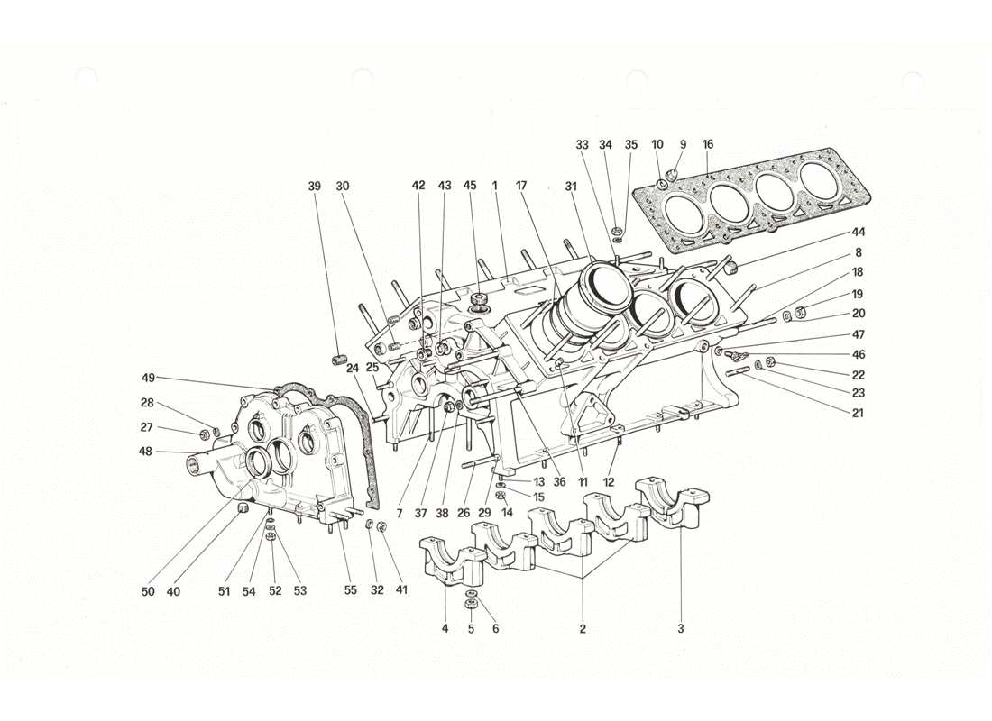 ferrari 208 gtb gts basamento diagramma delle parti