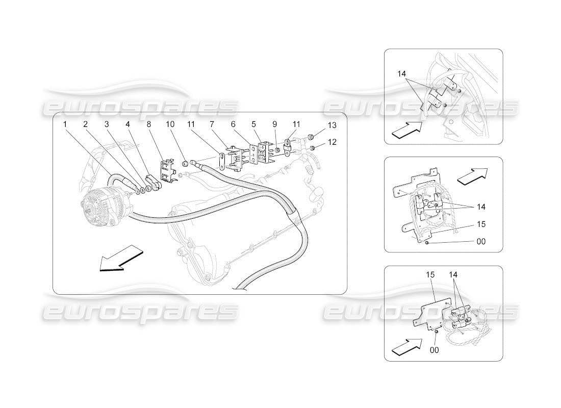 maserati qtp. (2011) 4.7 auto schema delle parti del cablaggio principale