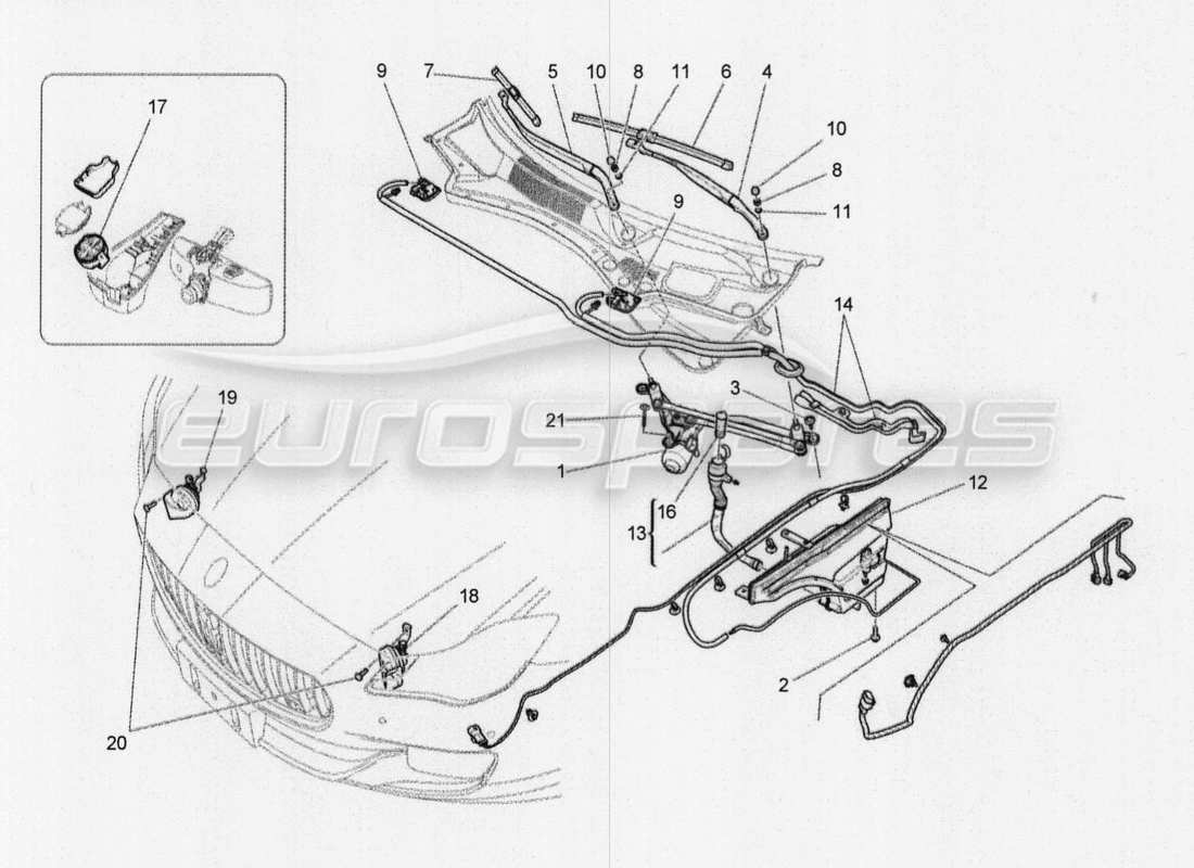 maserati qtp. v8 3.8 530bhp 2014 auto diagramma delle parti dei dispositivi esterni del veicolo