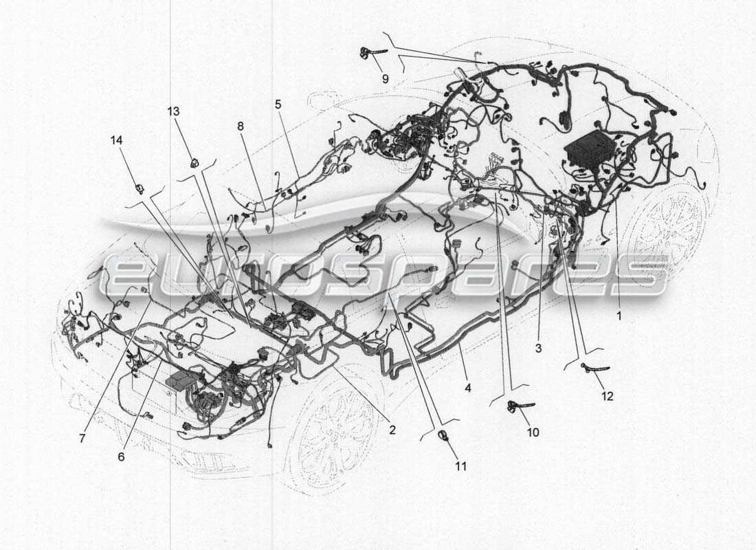 maserati grancabrio mc centenario cablaggio principale diagramma delle parti