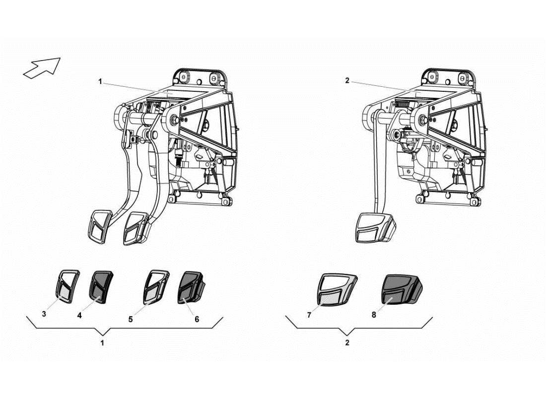 lamborghini gallardo sts ii sc montaggio pedaliera diagramma delle parti