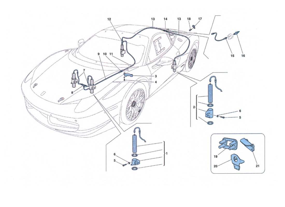 ferrari 458 challenge impianto sollevamento vettura diagramma delle parti