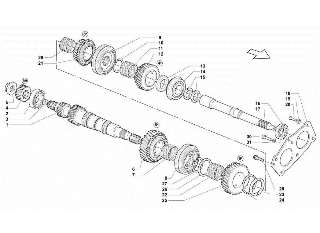 lamborghini gallardo sts ii sc albero principale diagramma delle parti