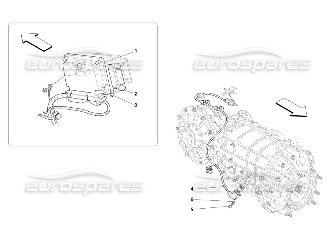 maserati qtp. (2003) 4.2 controlli elettronici (cambio) diagramma delle parti