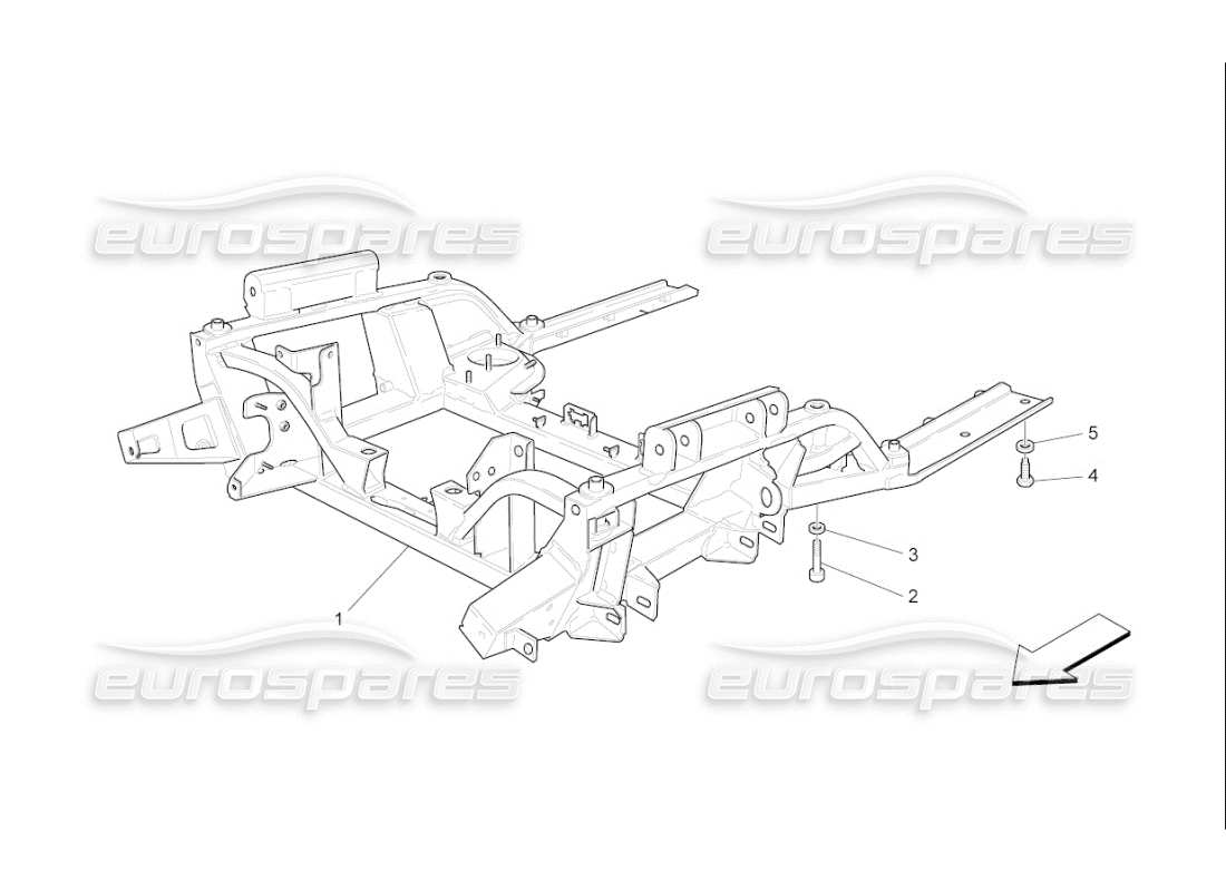 maserati qtp. (2007) 4.2 f1 schema delle parti del sottotelaio anteriore