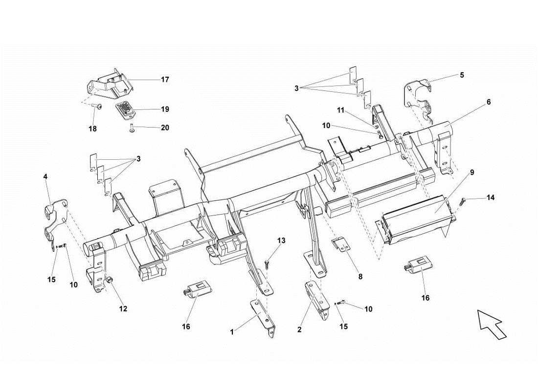 lamborghini gallardo lp570-4s perform telaio diagramma delle parti