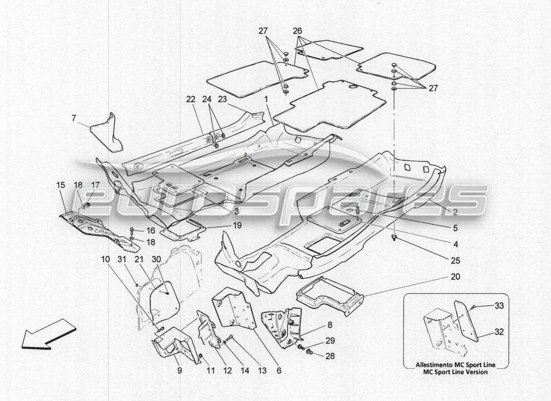 maserati grancabrio mc centenario tappeti abitacolo diagramma delle parti