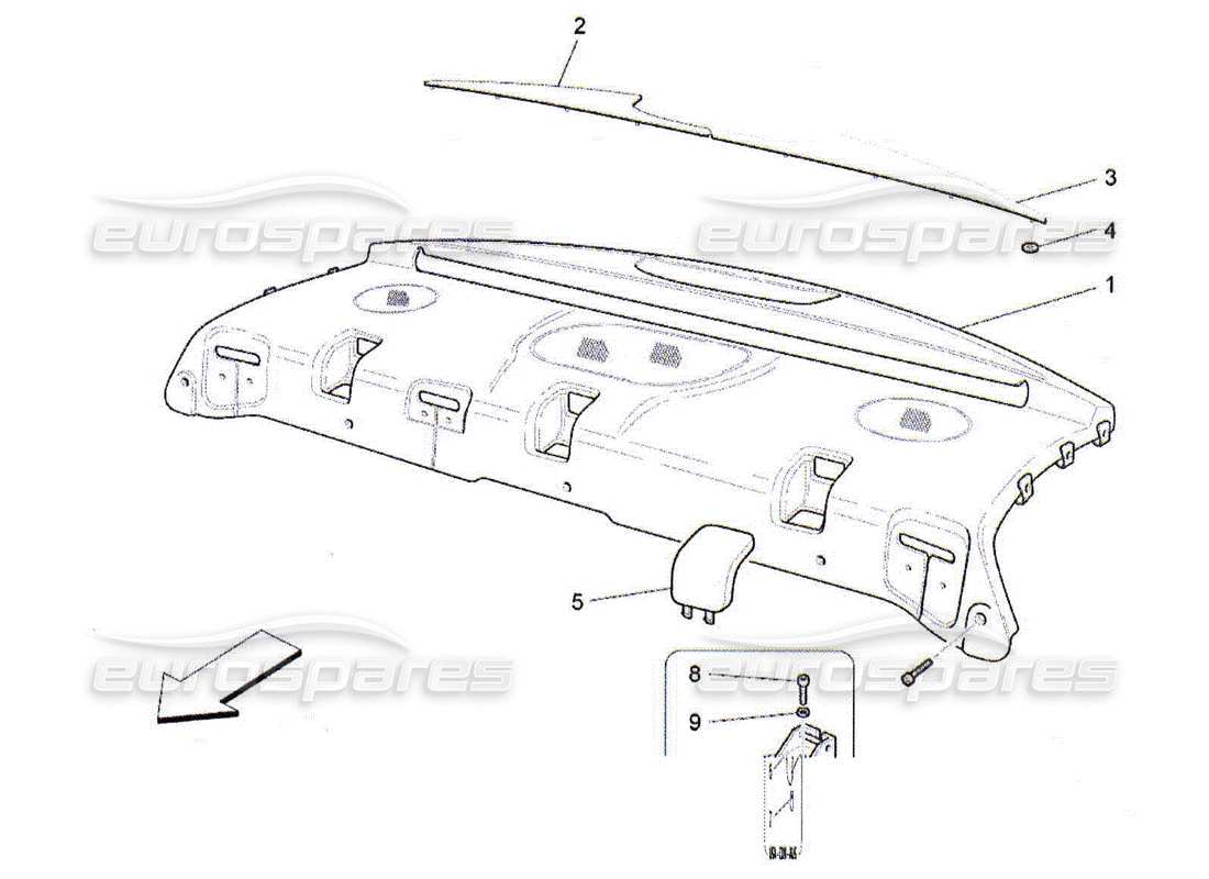 maserati qtp. (2010) 4.2 ripiano posteriore diagramma delle parti
