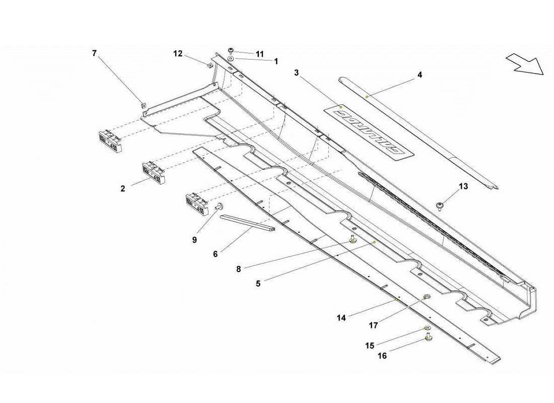 lamborghini gallardo lp560-4s update diagramma della parte del membro laterale esterno