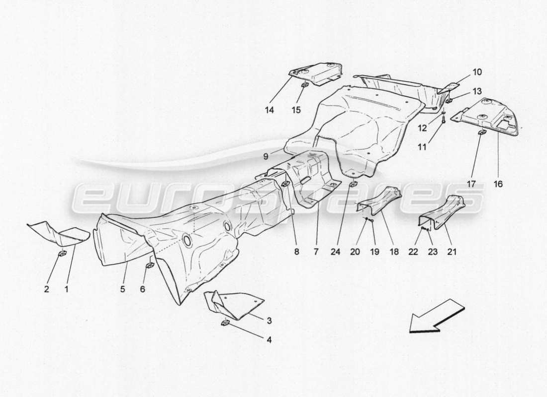 maserati granturismo special edition pannelli termoisolanti diagramma delle parti