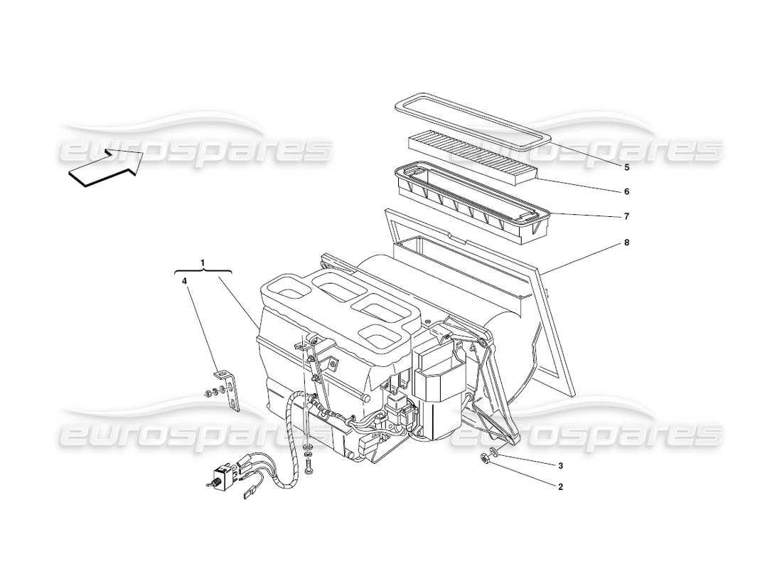 ferrari 430 challenge (2006) diagramma delle parti di ventilazione