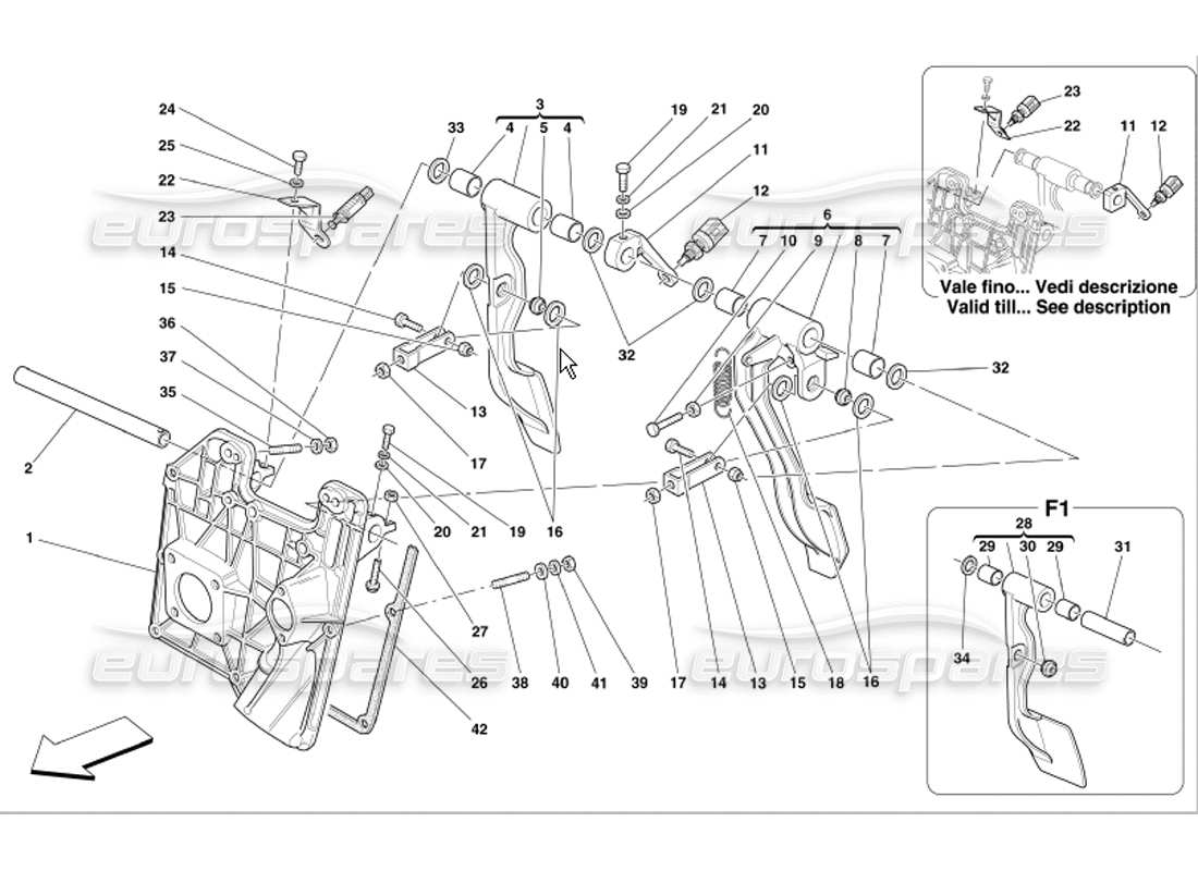 ferrari 360 modena pedali diagramma delle parti