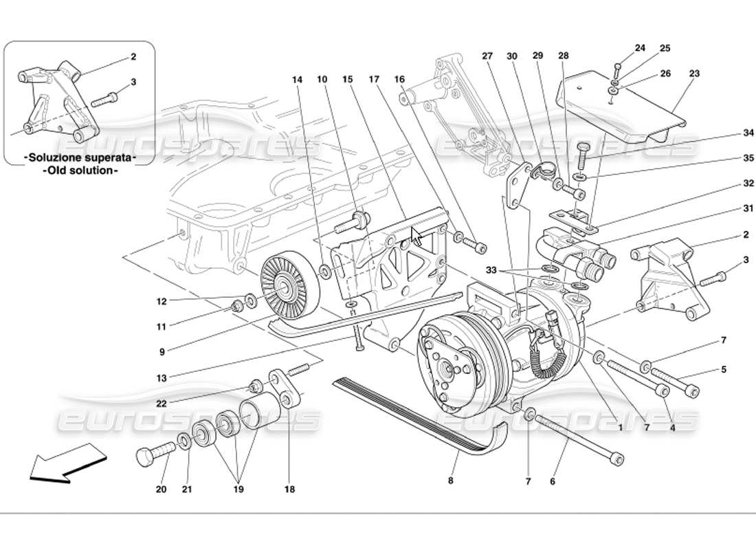 ferrari 360 modena compressore dell'aria condizionata diagramma delle parti