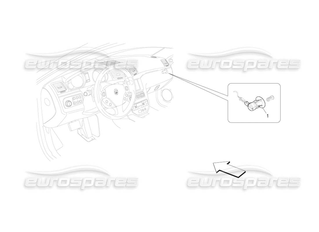 maserati grancabrio (2010) 4.7 schema delle parti di disattivazione dell'airbag del passeggero