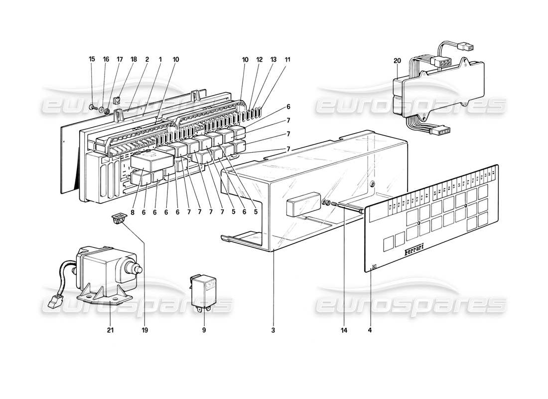 ferrari mondial 8 (1981) quadro elettrico diagramma delle parti