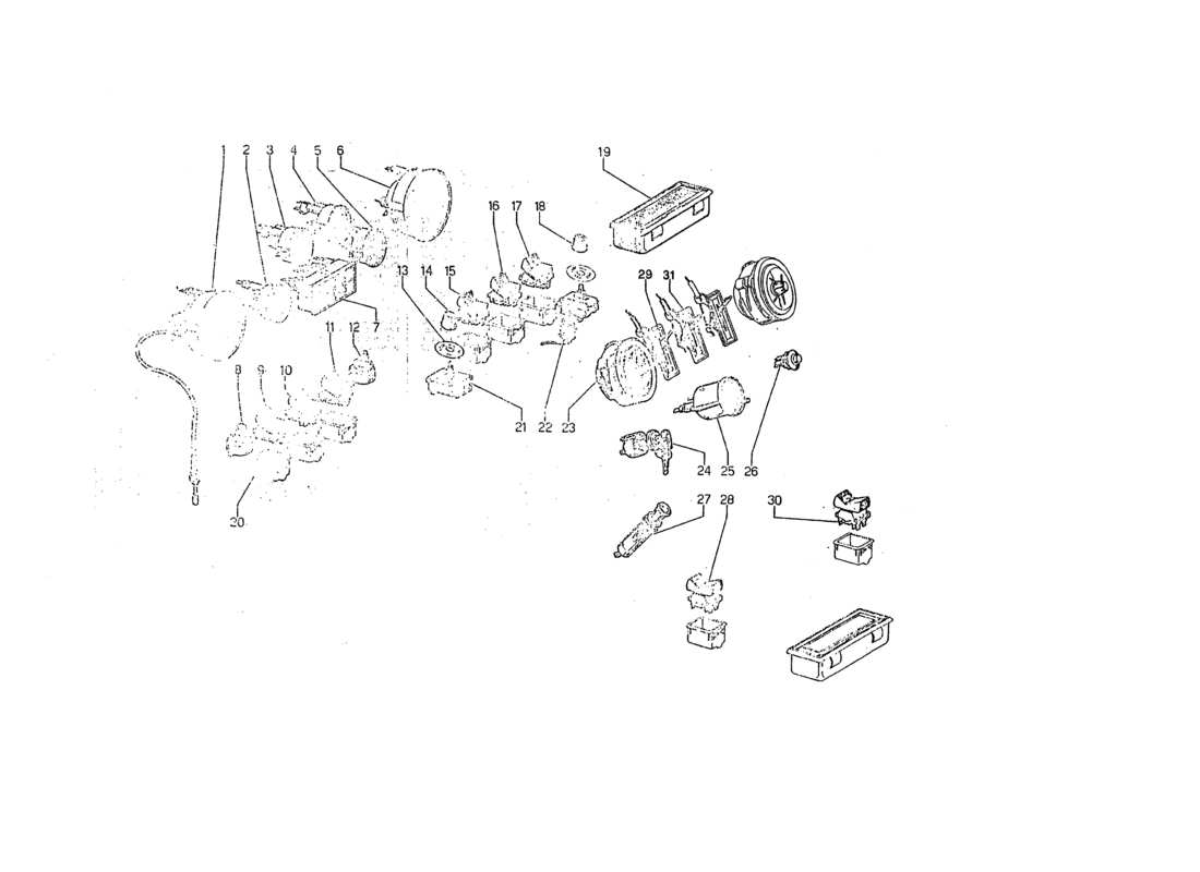 lamborghini jarama strumentazione cruscotto diagramma delle parti